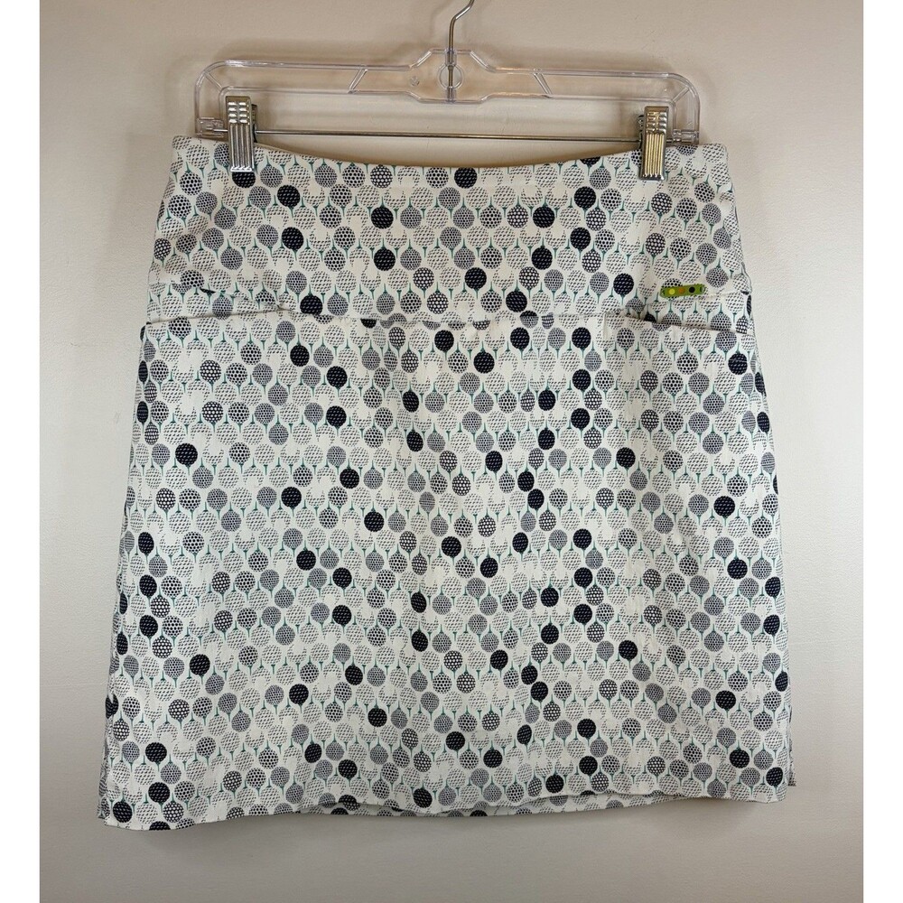 SWING CONTROL White Navy Golf Ball Tee Print Skort Women 12 Tummy Control Preppy